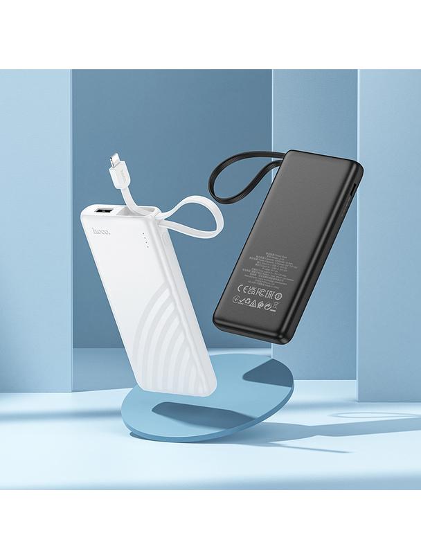 Powerbank Hoco 5000 mAh 2A z wbudowanym kablem Lightning J129 czarny