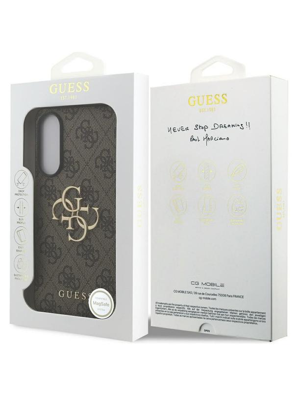 GUESS futerał do SAMSUNG S25 Edge GUHCS25E4GMGBR (4G PU Big Logo) brązowy