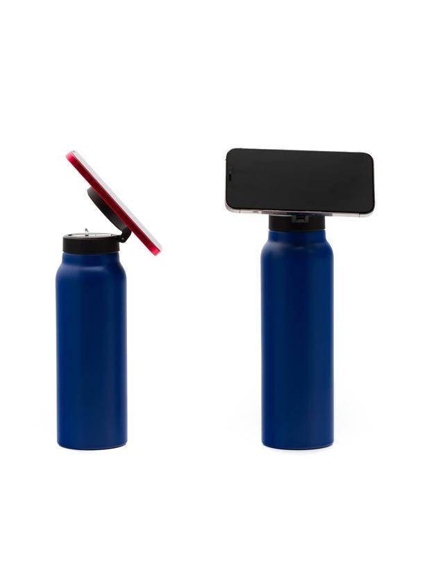 Butelka / bidon na wodę metal z uchwytem kompatybilnym z Magsafe 750ml niebieski