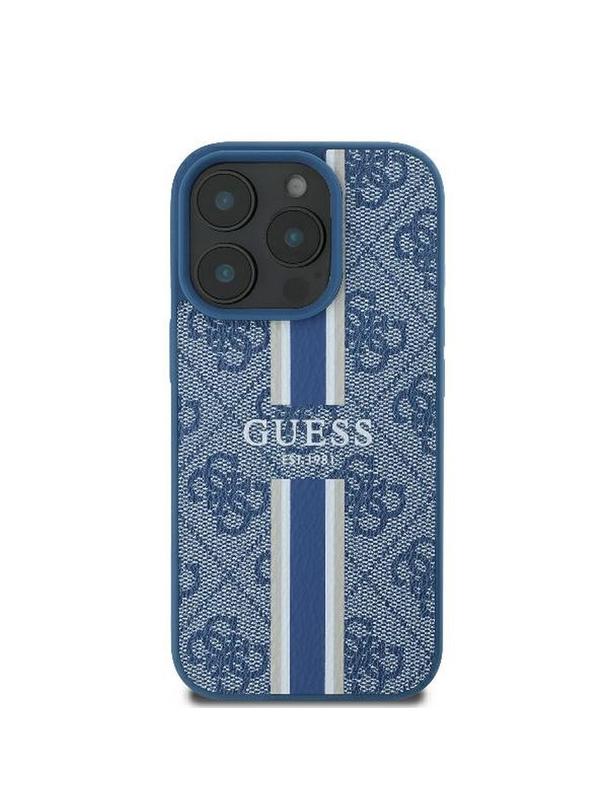 GUESS futerał do IPHONE 16 Pro kompatybilny z MagSafe GUHMP16LP4RPSB (4G Printed Stripes) niebieski