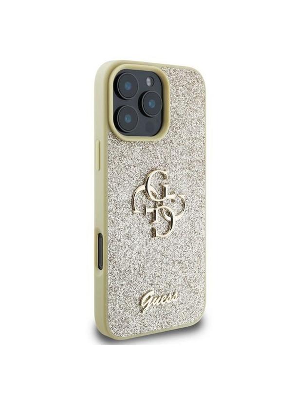 GUESS futerał do IPHONE 16 Pro Max GUHCP16XHG4SGD (Fixed Glitter Big 4G) złoty