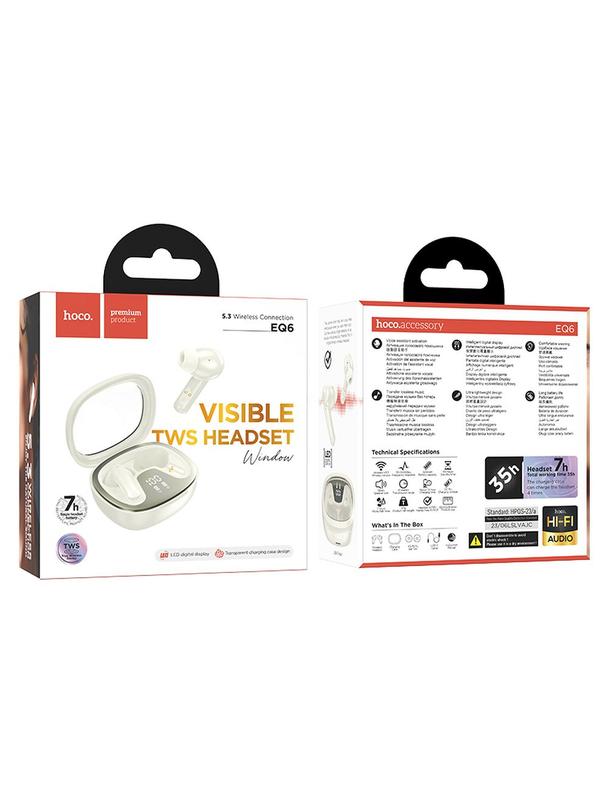 Słuchawki bezprzewodowe douszne Hoco TWS EQ6 białe