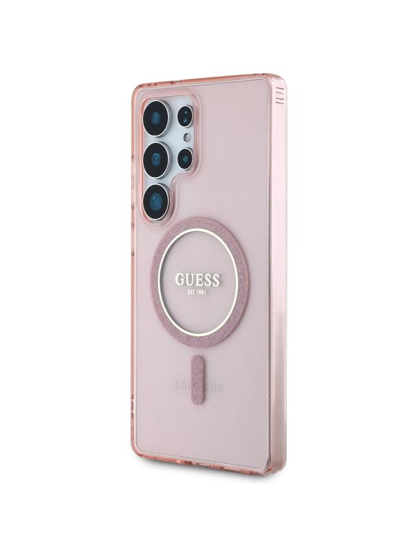 GUESS futerał do SAMSUNG S25 Ultra GUHMS25LHFGEREP (Magnetic IML Glitter Circle) różowy