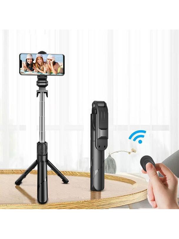 Uchwyt selfie z pilotem bezprzewodowym tripod R1S czarny