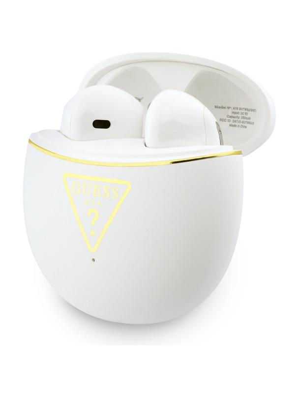 Słuchawki bezprzewodowe douszne Guess TWS GUTWSA15HETH (Small Round Script Print) białe