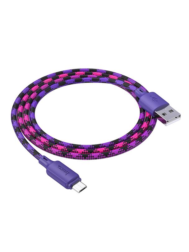 Kabel USB A do Micro USB Hoco 2,4A 1 m X116 gradient fioletowy