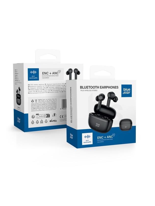 Słuchawki bezprzewodowe douszne Blue Star AC20E TWS ANC + ENC czarne