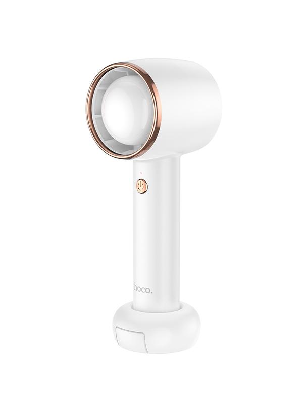 Wentylator przenośny Hoco super szybki z podstawką na telefon HX21 biały