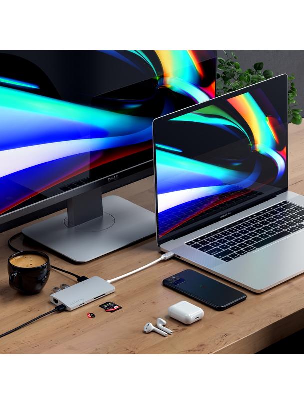 SATECHI adapter HUB 7w1 Typ C ST-TCMA2S srebrny