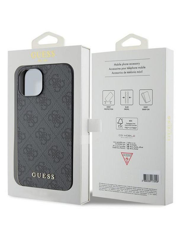 GUESS futerał do IPHONE 15 GUHCP15SG4GFGR (4G Metal Logo) szary