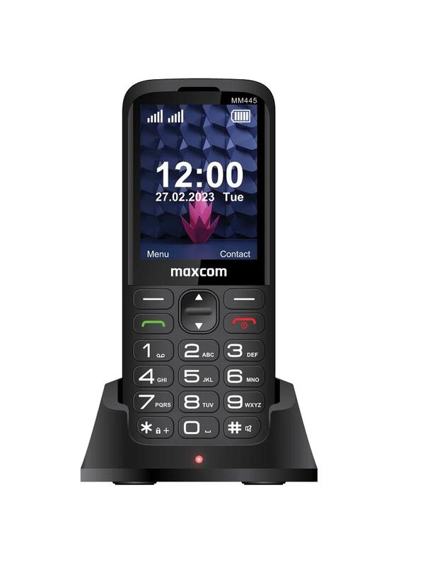 MAXCOM telefon dla seniora MM445 czarny