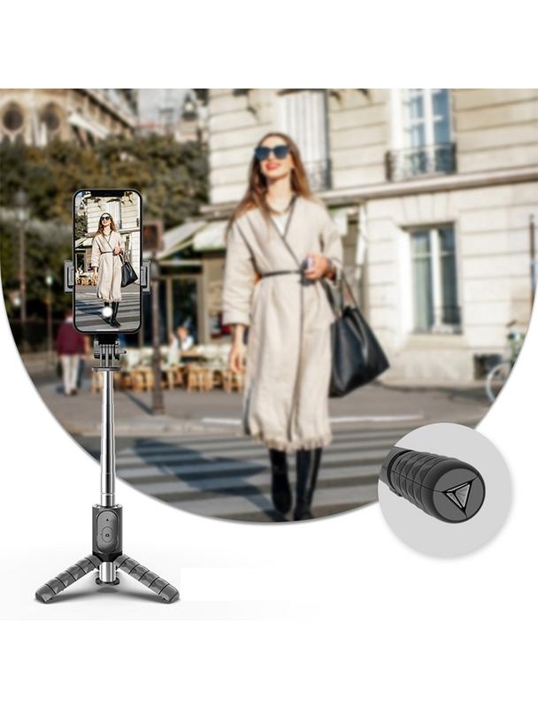 Uchwyt selfie z pilotem bezprzewodowym tripod Q11 / TR19 czarny