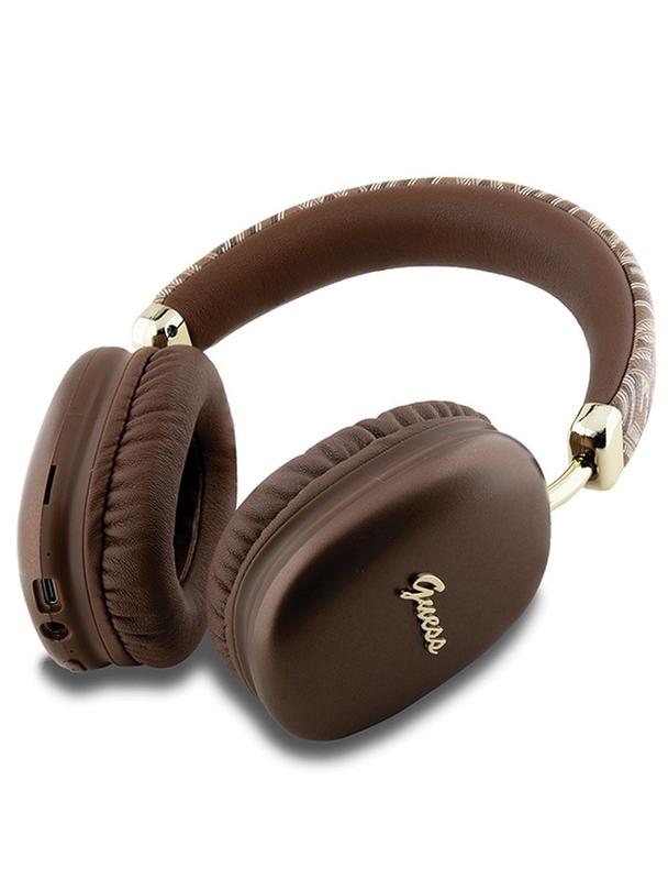 GUESS słuchawki bezprzewodowe bluetooth nauszne GUBHK1GCTCSW (Gcube Metallic Script Logo) brązowe