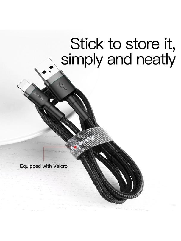 Kabel USB A do Lightning Baseus 2,4A Cafule 1 m CALKLF-BG1 czarno szary