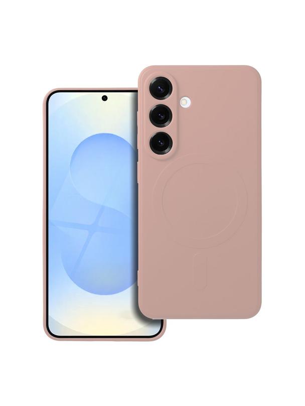 Futerał SILICONE MAG COVER kompatybilny z MagSafe do SAMSUNG S25 różowy