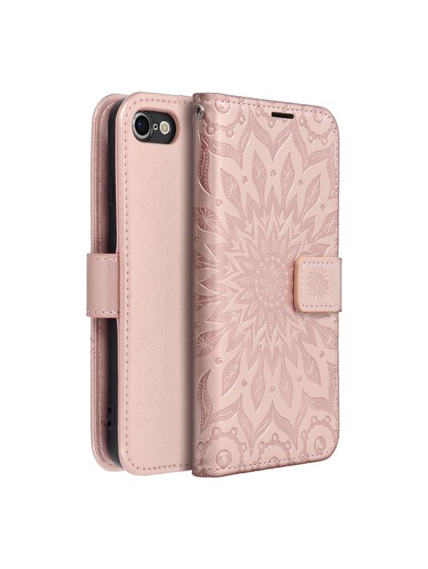 Kabura MEZZO Book do IPHONE 7 / 8 / SE 2020 / SE 2022 mandala złoty róż