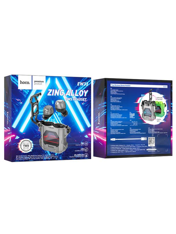 Słuchawki bezprzewodowe douszne Hoco TWS EW33 szare