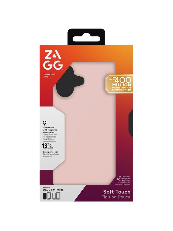 ZAGG futerał MANHATTAN SNAP kompatybilny z MagSafe do IPHONE 17 pink blush