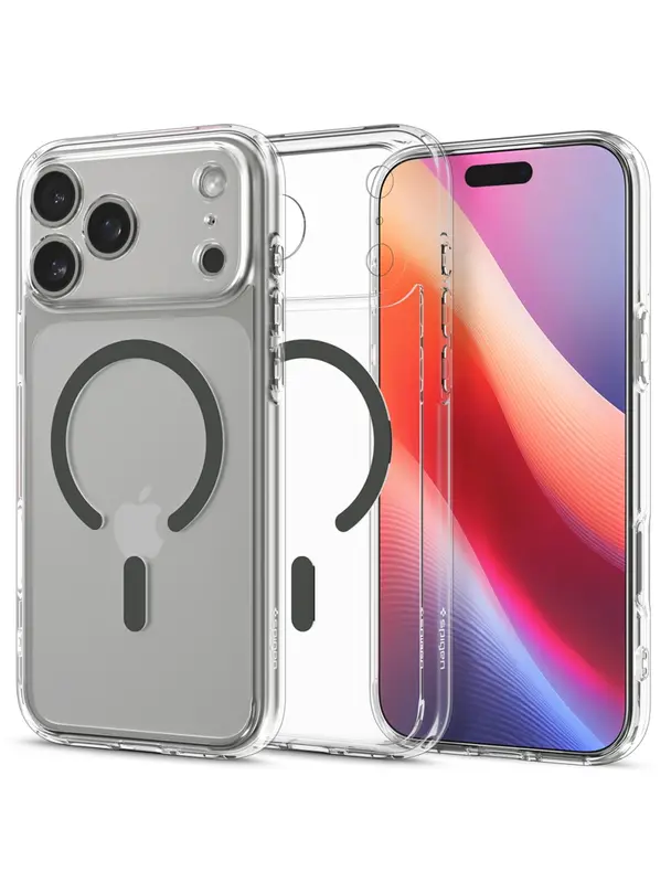 SPIGEN futerał ULTRA HYBRID MAG kompatybilny z MagSafe do IPHONE 17 Pro clear graphite