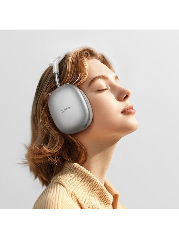 Słuchawki bezprzewodowe nauszne Hoco ANC W55 Plus srebrne