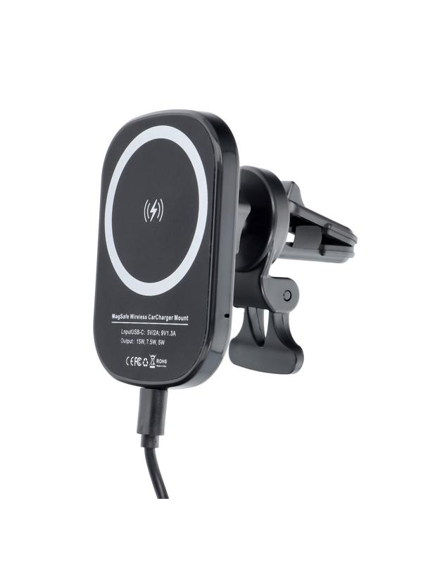 Uchwyt samochodowy magnetyczny do kratki z ładowaniem indukcyjnym kompatybilny z MagSafe 15W D10 czarny