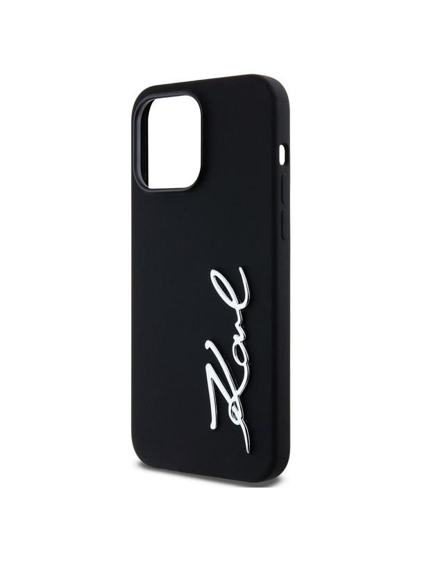 KARL LAGERFELD futerał do IPHONE 14 Pro Max KLHCP14XSCMSMVK (Silicone Sign Metal Logo) czarny