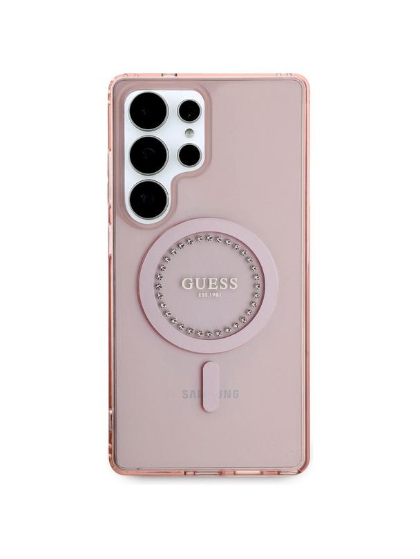 GUESS futerał do SAMSUNG S25 Ultra GUHMS25LPFTDTEP (Magnetic IML Rhinestones) różowy