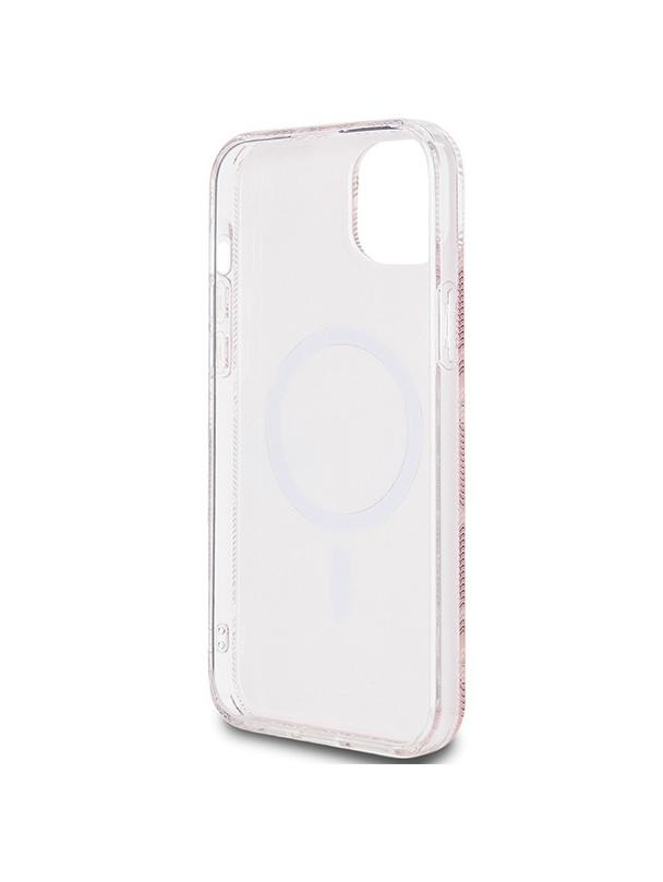 GUESS futerał do IPHONE 15 kompatybilny z MagSafe GUHMP15SHGCUSTGP (IML GCUBE) różowy