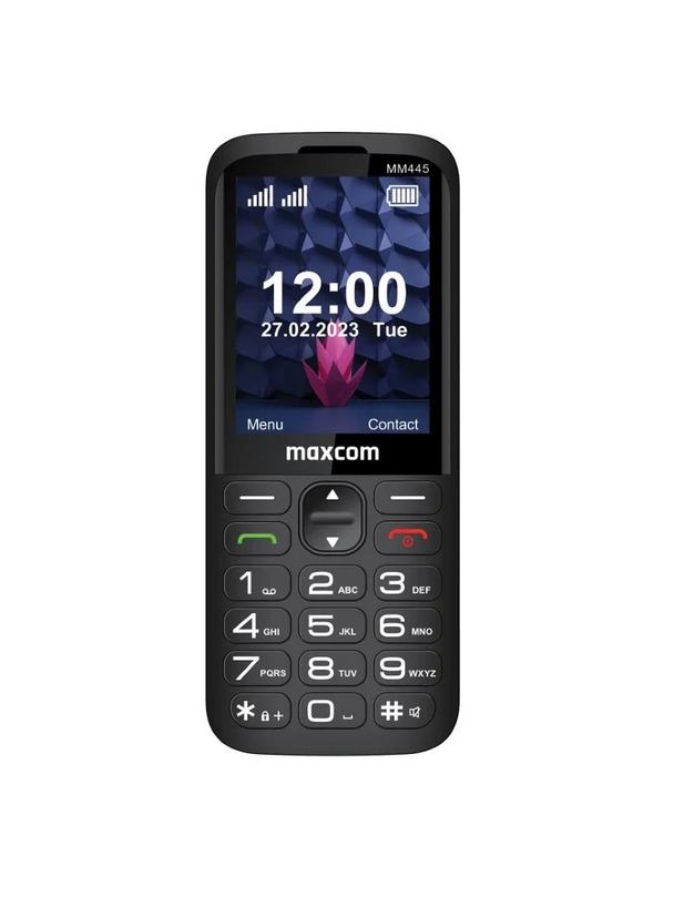 MAXCOM telefon dla seniora MM445 czarny