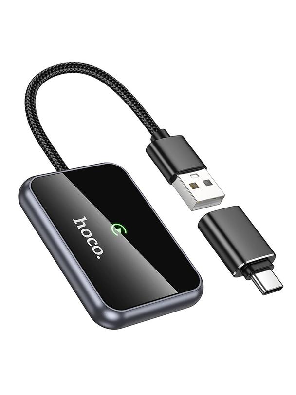 Bezprzewodowy adapter CarPlay Hoco USB A / USB C HU1 czarny