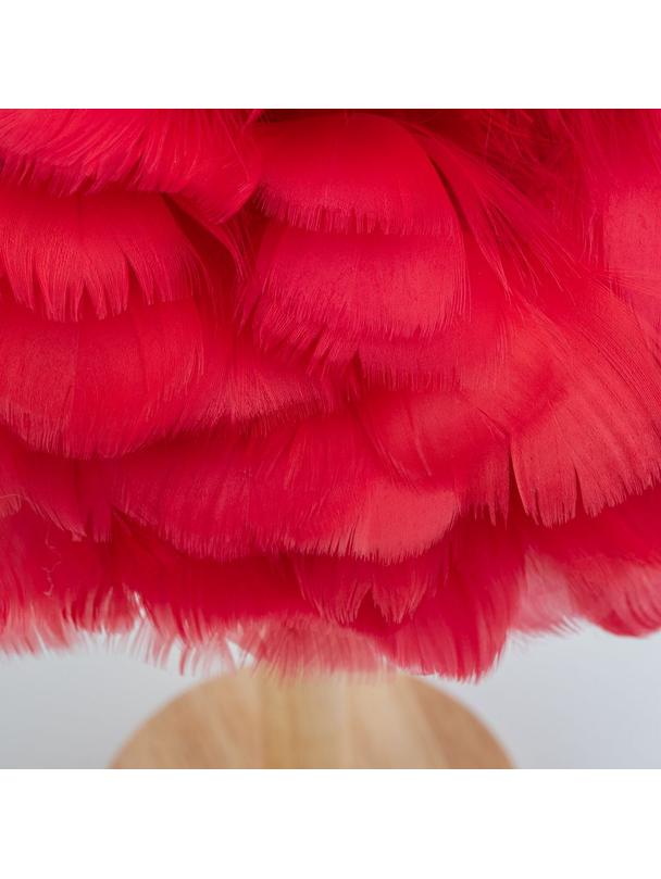 Lampka nocna z piórkiem Art Deco czerwona CBDPH