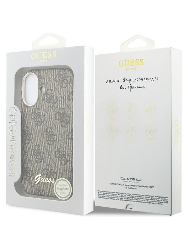 GUESS futerał do IPHONE 17 kompatybilny z MagSafe GUHMP17S5P4FWMSW (PU FW 4G Script) brązowy