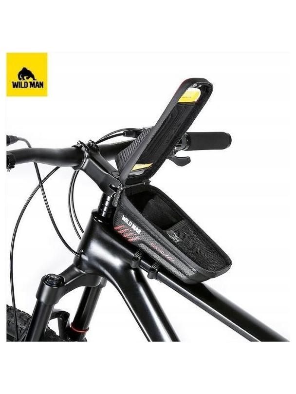 WILDMAN sakwa rowerowa na ramę na zamek 1L (4" - 7") E12X czarna