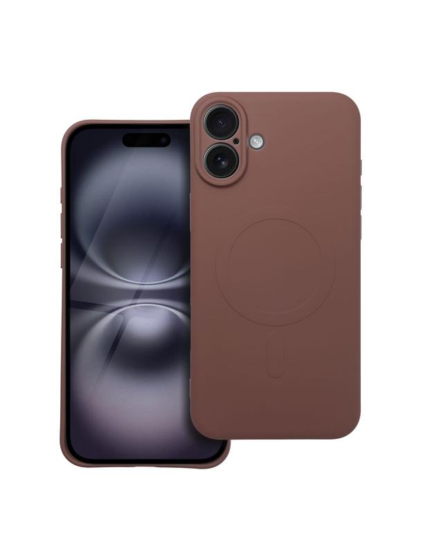 Futerał SILICONE MAG COVER kompatybilny z MagSafe do IPHONE 16 Plus brązowy