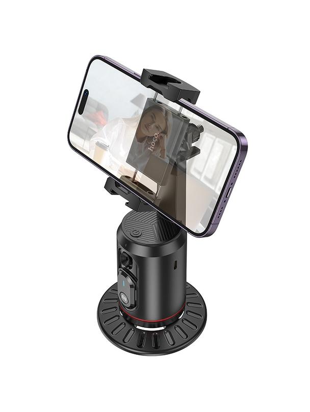 Uchwyt na telefon Hoco obrotowy 360 stopni z automatycznym śledzeniem twarzy K23 czarny