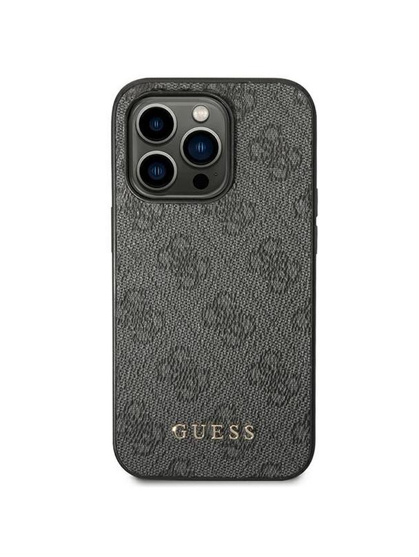 GUESS futerał do IPHONE 14 Pro Max GUHCP14XG4GFGR (4G Gold Logo) szary