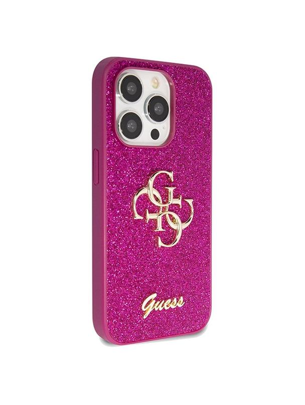 GUESS futerał do IPHONE 15 Pro GUHCP15LHG4SGU (Fixed Glitter Big 4G) fioletowy