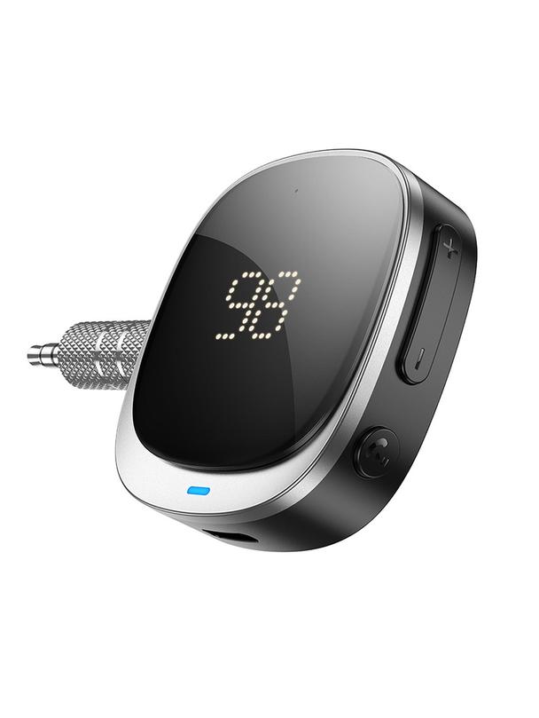 Adapter AUX bluetooth Jack 3,5 mm Hoco z wyświetlaczem E80 czarny