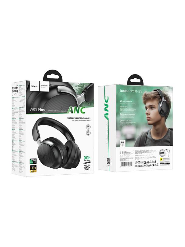 Słuchawki bezprzewodowe nauszne Hoco ANC W53 Plus czarne