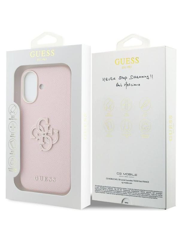 GUESS futerał do IPHONE 17 GUHCP17S5PS4RGGP (PU FW Resin Logo) różowy