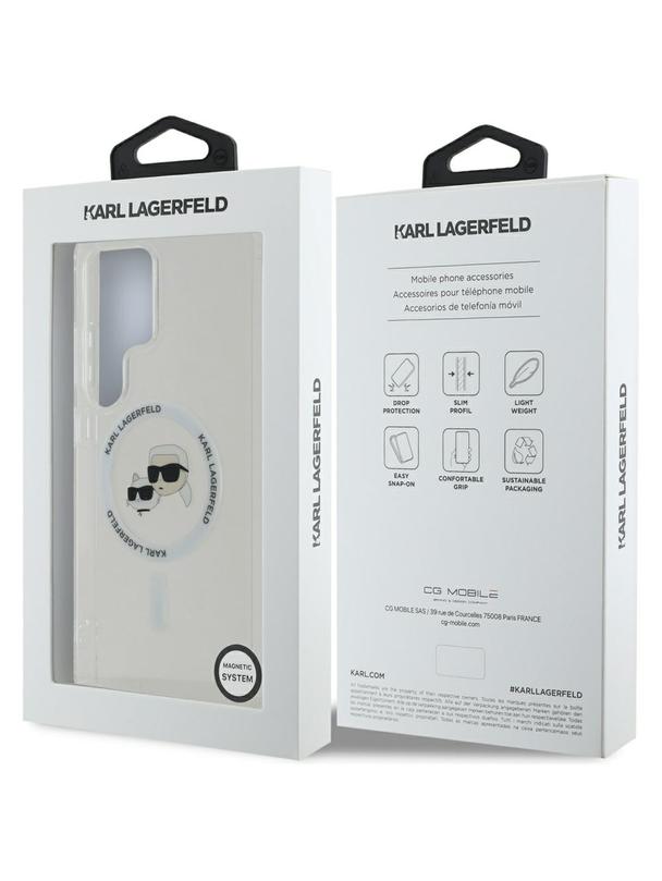 KARL LAGERFELD futerał do SAMSUNG S25 Ultra KLHMS25LHLSKCH (Magnetic IML Metal KC Heads) biały