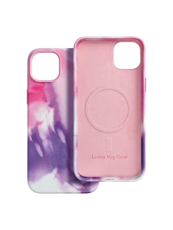 Futerał LEATHER MAG COVER kompatybilny z MagSafe do IPHONE 14 Plus purple splash