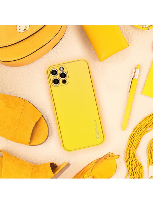 Futerał LEATHER CASE skórzany do IPHONE 15 Pro żółty