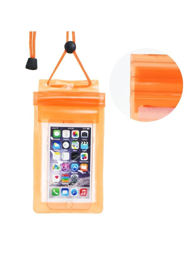 Etui na telefon uniwersalne wodoodporne z strunowym zamknięciem pomarańczowe