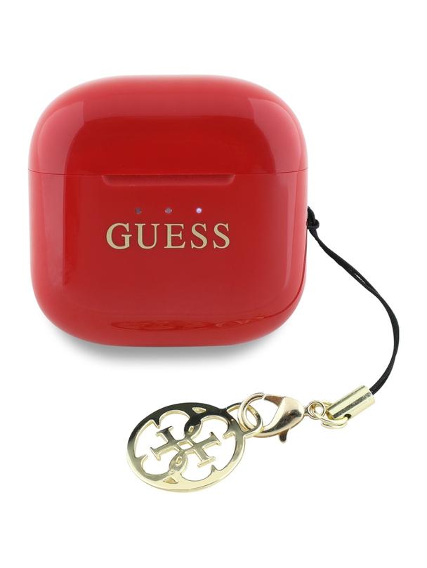 Słuchawki bezprzewodowe douszne Guess TWS Effect Printed Classic Logo & Charm czerwone