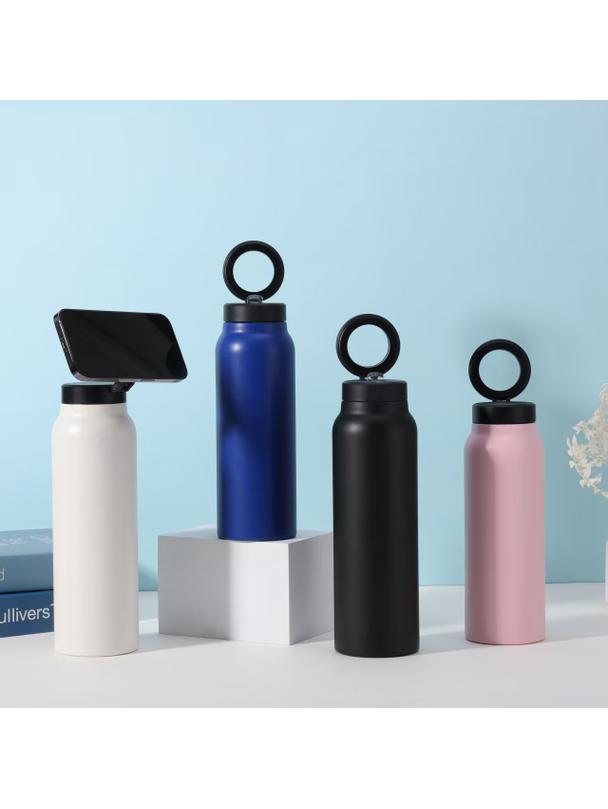 Butelka / bidon na wodę metal z uchwytem kompatybilnym z Magsafe 950ml różowy