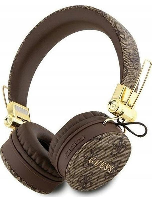 Słuchawki bezprzewodowe nauszne Guess Metal Logo GUBH704GEMW brązowe