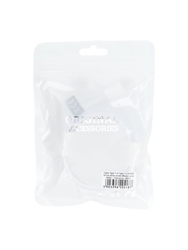 Kabel USB C do USB C PD 40W 2 m HD23 biały