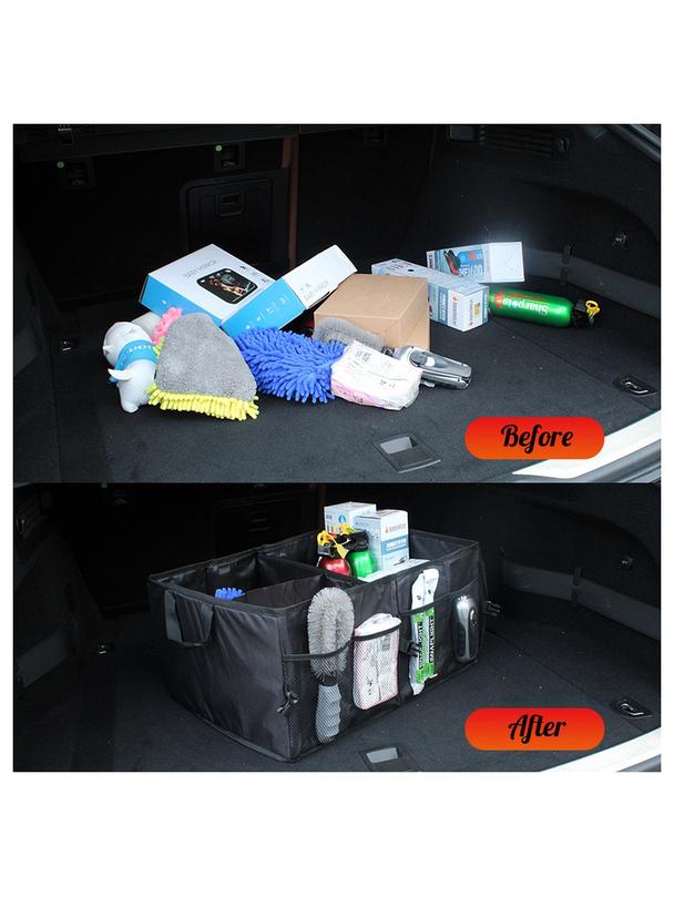 Składany pojemnik organizer do bagażnika samochodowego (materiał Oxford) czarny