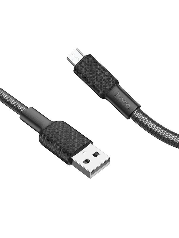 Kabel USB A do Micro USB Hoco 2,4A 1 m X69 czarno biały